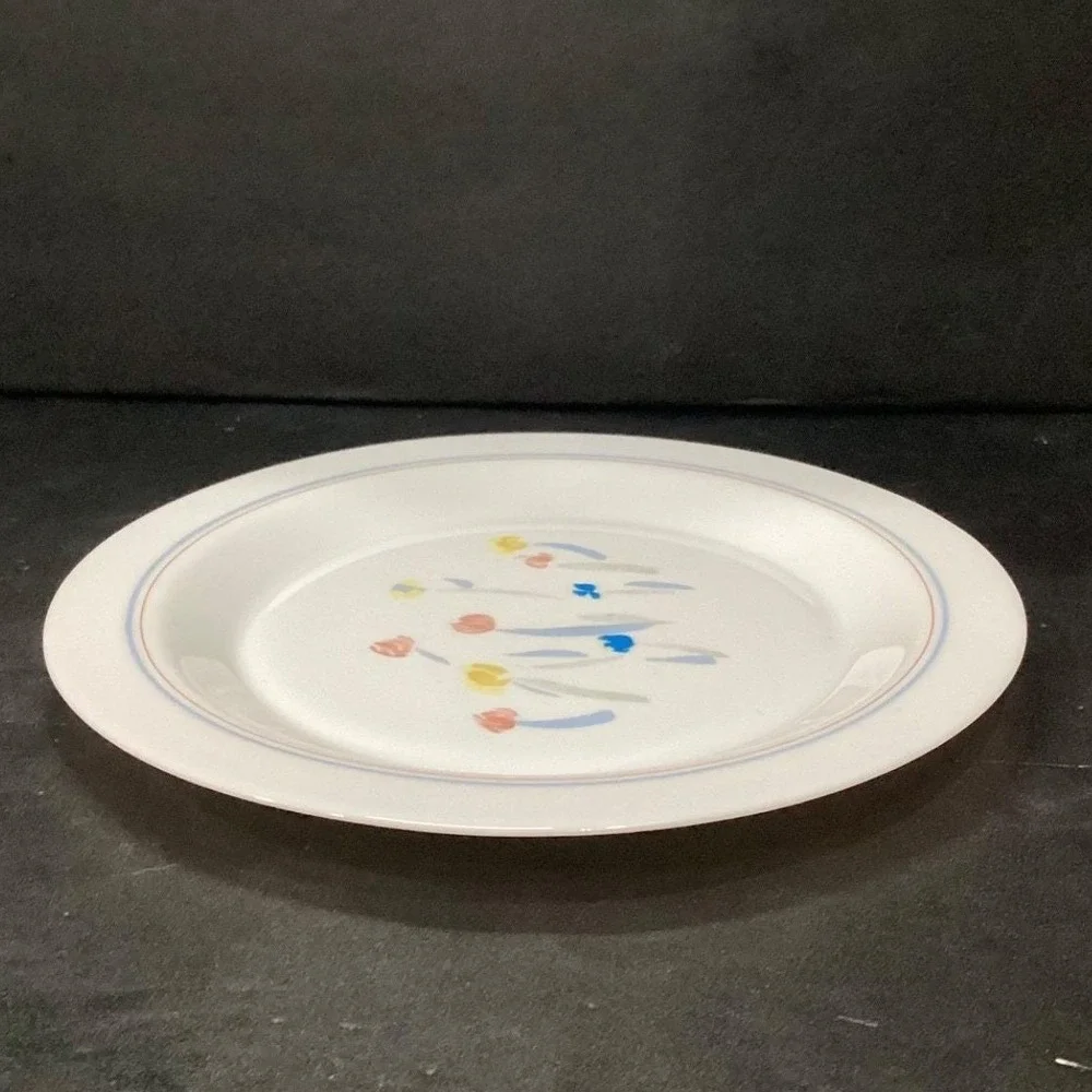 Arcopal France Pastoral Dinner Plate, Vintage Floral Dinnerware, White Tableware